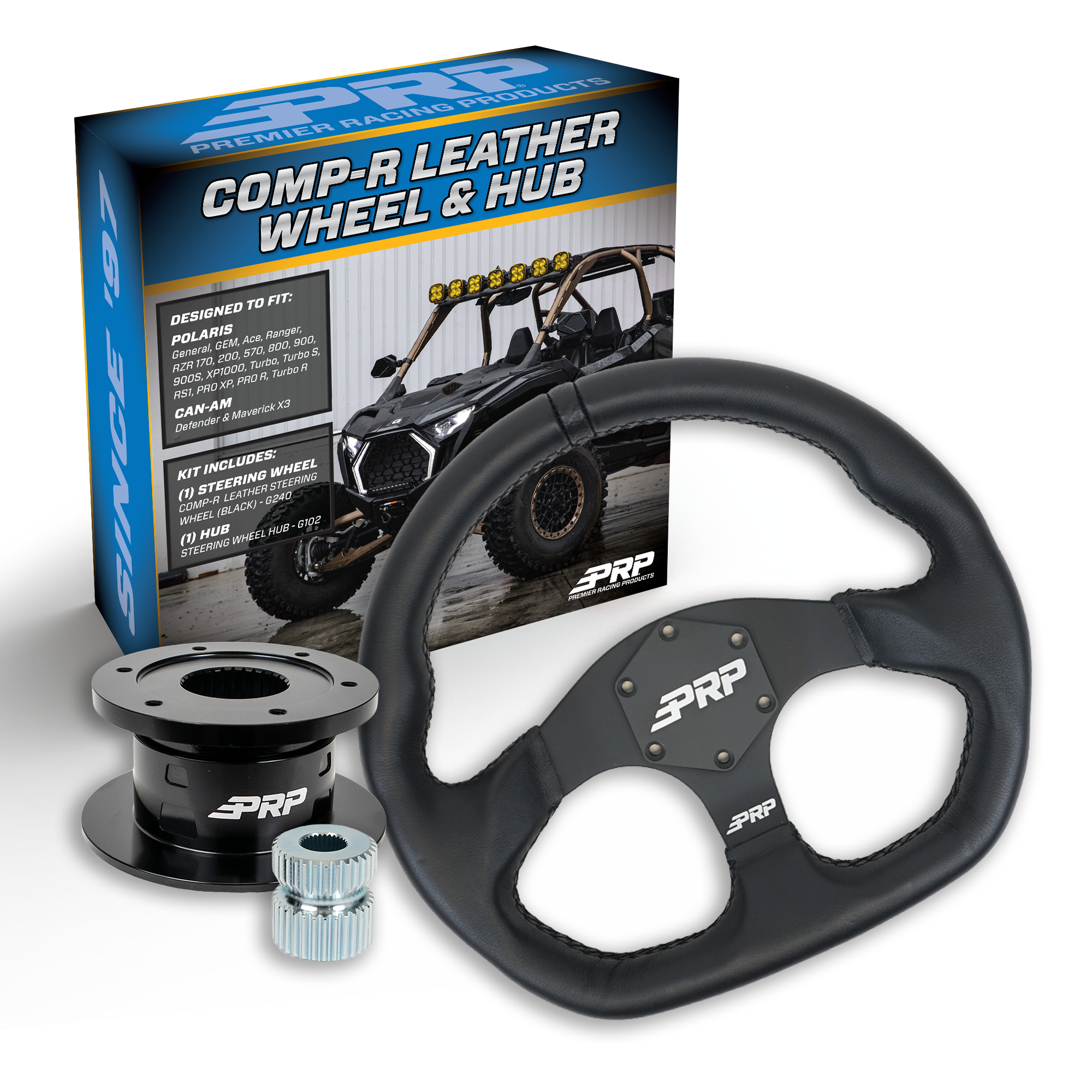 KAWAII FITMENT. steering wheel ver02 レザー PRP Leather D-Shape Steering Wheel Kit with Quick Release Hub for