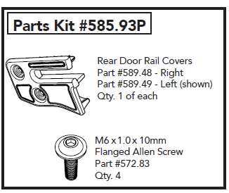 Service Part - Door Rail Rear Covers - JL Supertop Ultra and Trektop Ultra Service Part - Door Rail Rear Covers - JL Supertop Ultra and Trektop Ultra