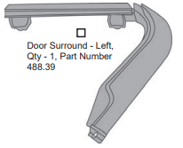 Bestop 488.39P - Service Part - Driver Door Rail - TJ and LJ