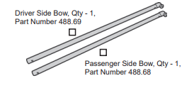 Service Part - Driver Side Bow -  TJ and LJ Trektop Slantback Service Part - Driver Side Bow -  TJ and LJ Trektop Slantback