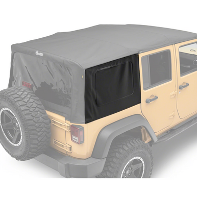 Service Part - Passenger Side Window - JK 4-Door Replace-A-Top - Black Diamond Service Part - Wrangler JK Supertop - Cable Style OE Top 4 Door, Black Diamond Passenger Side Window Tinted  '07-'18