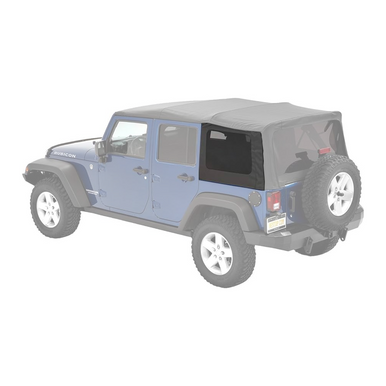 Service Part - Driver Side Window - JK 4-Door Replace-A-Top - Black Diamond Service Part - Wrangler JK Supertop - Cable Style OE Top 4 Door, Black Diamond Driver Side Window Tinted  '07-'18