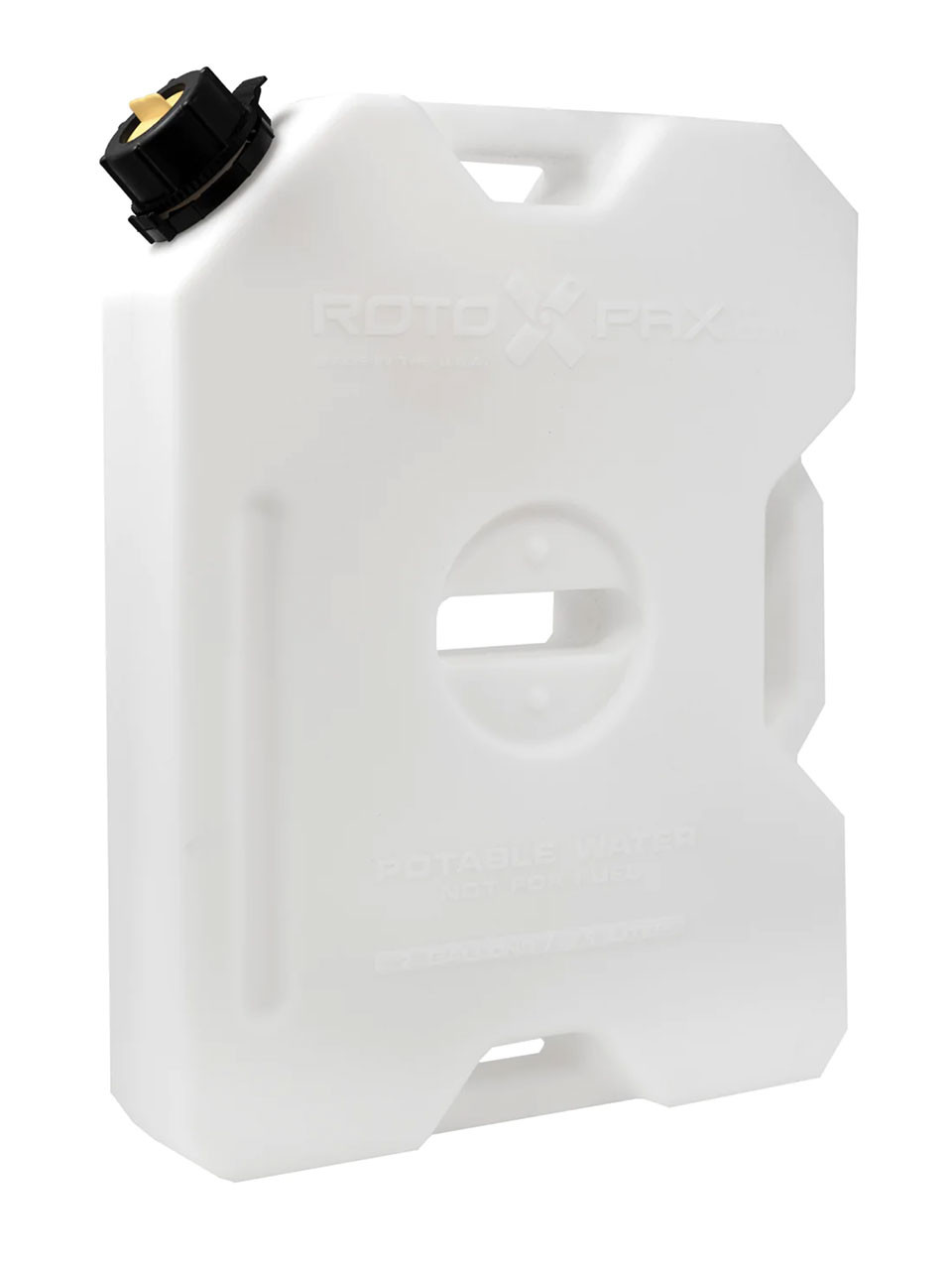 Close-up picture featuring a RotopaX White 2 Gallon Water Container on a white background.