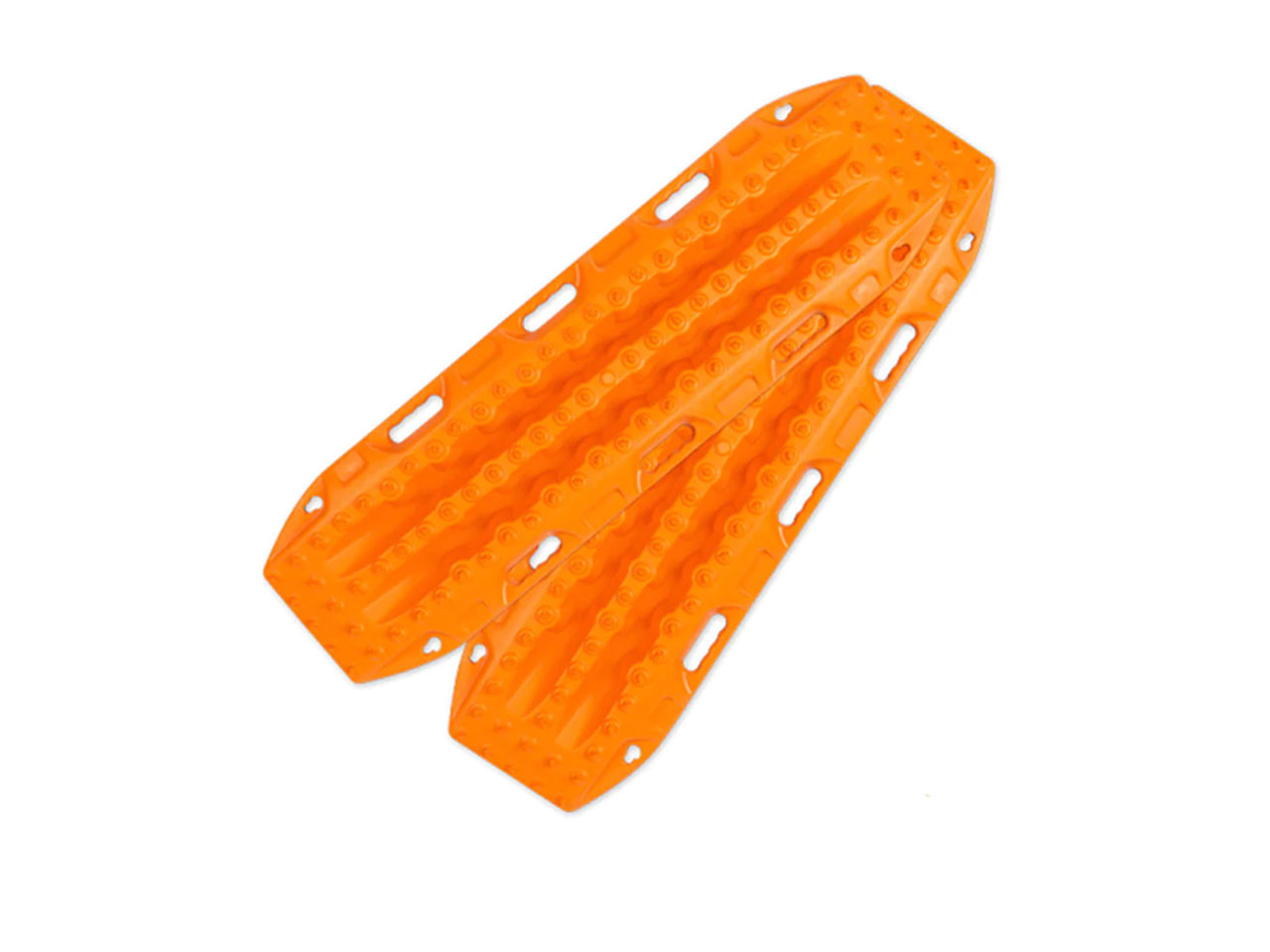 Close-up picture featuring MAXTRAX MKII Signature Orange Recovery Boards on a white background.