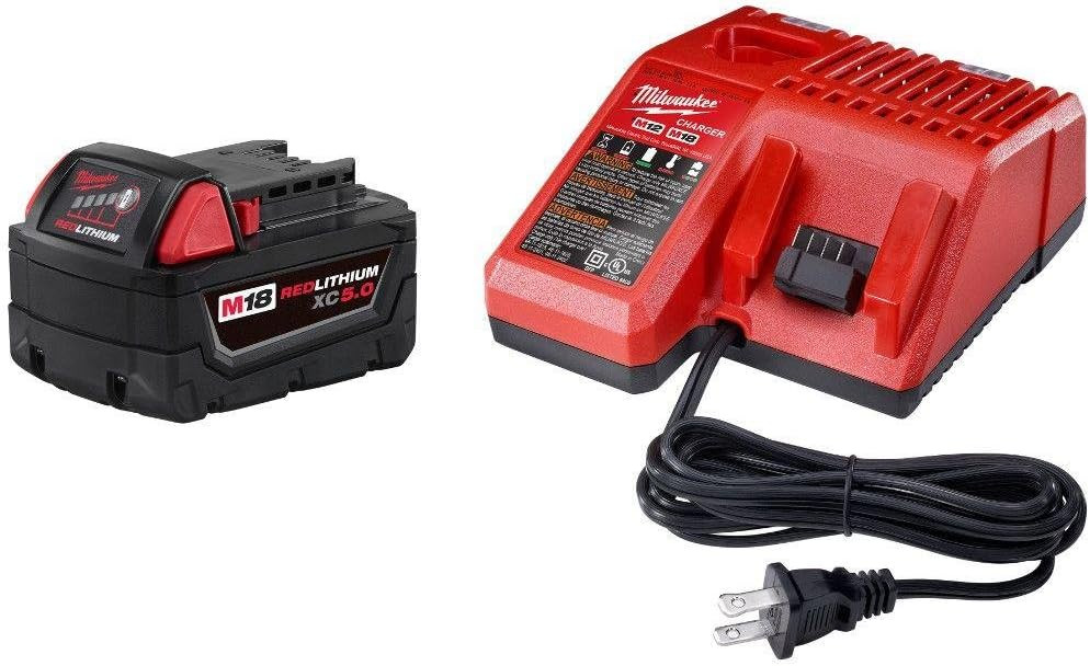 Close-up picture of Milwaukee 48-59-1850 M18 Xc 5.0 Starter Kit.