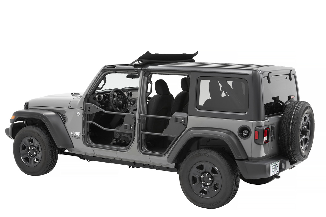 HighRock 4x4 Element Door Enclosure Panels For Jeep 1976-1986 CJ7 Front Black Bestop main image 0