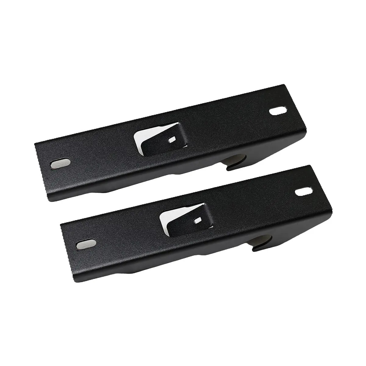 Close-up of the Roof Rack MaxTrax Adapter, showing its black metal construction with mounting holes.