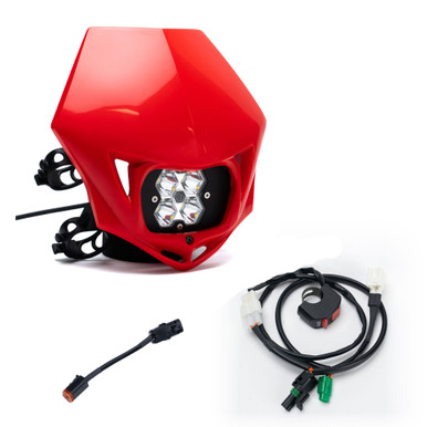 Squadron Sport (D/C) Universal Headlight w/Shell / Wiring Harness Package Squadron Sport (D/C) Universal Headlight w/Shell / Wiring Harness Package - Kawasaki KX250F/450F 2009-18
