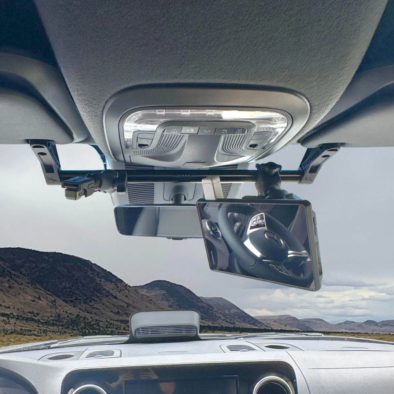 VISORDOK Tube Mounting System installed on a Sprinter 2019+ van.