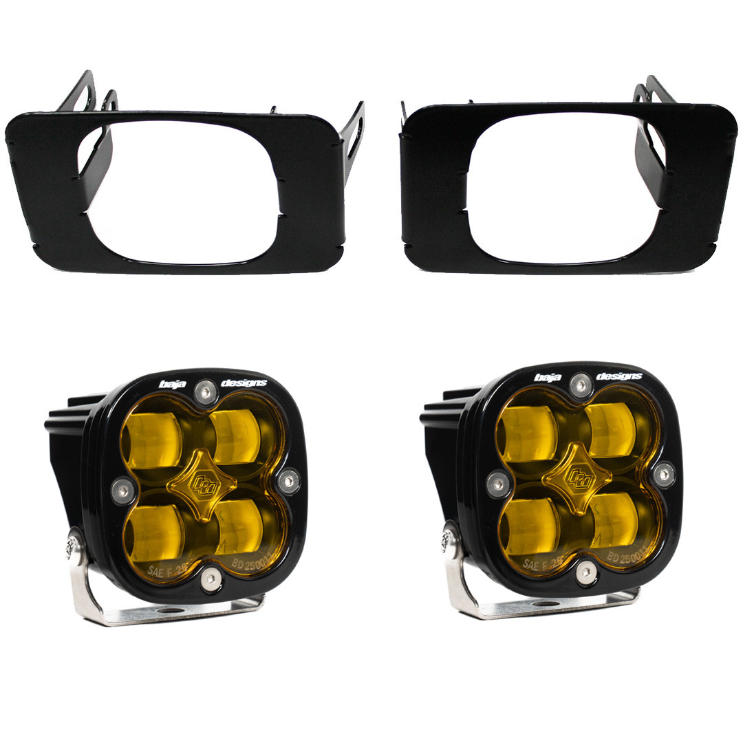 Squadron SAE/Sport Fog Pocket Kit 2023-On Ford F-250/350 Super Duty SAE Fog Amber Upfitter Wiring Baja Designs