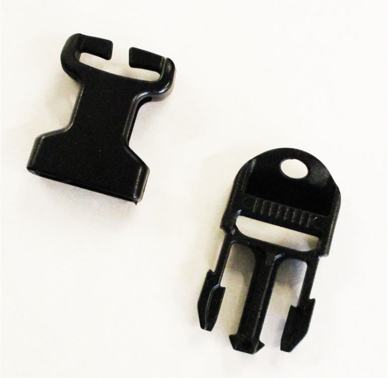 2 Inch Plastic Side Release Buckle Single Adjust Black