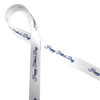 Happy Father's Day in navy blue printed on 5/8" white single face satin ribbon. This ribbon is a simple expression to wrap Dad's gift on his special day!