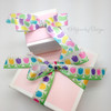 Jelly Beans Ribbon in pastel colors on 5/8" White Single Face Satin ribbon, 10 Yards