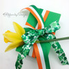 Shamrock ribbon for St Patricks Day, party favors, sweets tables, candy shops, cookies, cake pops, printed on 5/8" white satin