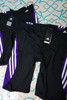 33pc Boys ADIDAS 3-Stripe Jammer Swim Trunks BLACK PURPLE #22541M (X-6-3)