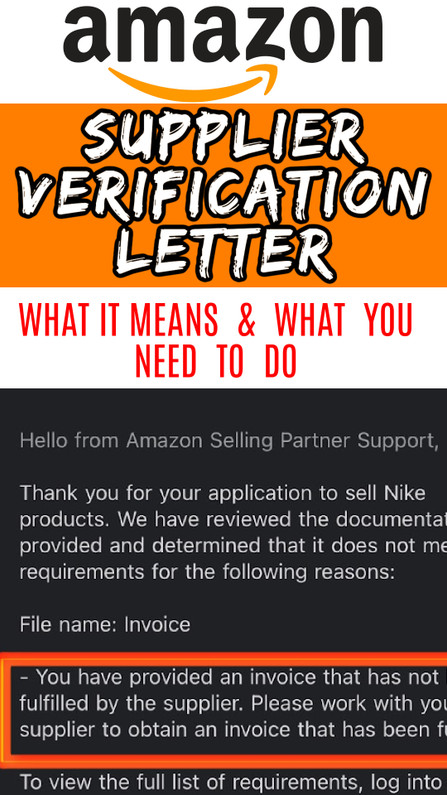 Online Sellers: Email from Amazon About Supplier Verification (What This Means!)