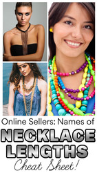 Online Sellers:  Names of Necklace Length Chart CHEAT SHEET