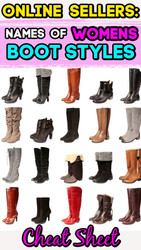 Online Sellers: NAMES of the Different Types of WOMENS BOOT STYLES (Cheat Sheet!)