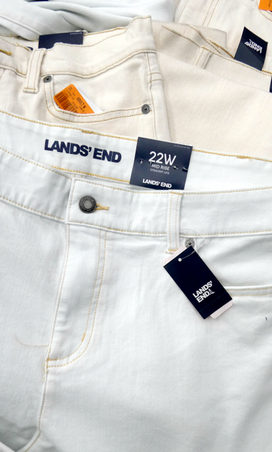 11pc $880 in LANDS END Jeans Ivory & White #17951u (J-4-6)