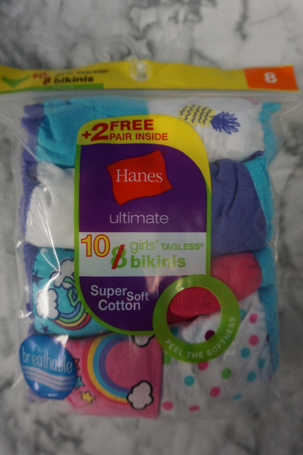 32 SETS = 320pc Girls HANES Ultimate Cotton Underwear #27267B ()