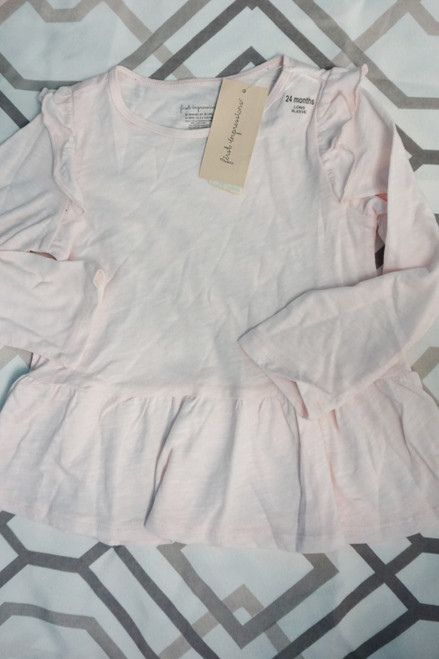 13pc Baby & Toddler FIRST IMPRESSIONS Pink Long Sleeve Peplum Tees #28859Q (Q-1-4)