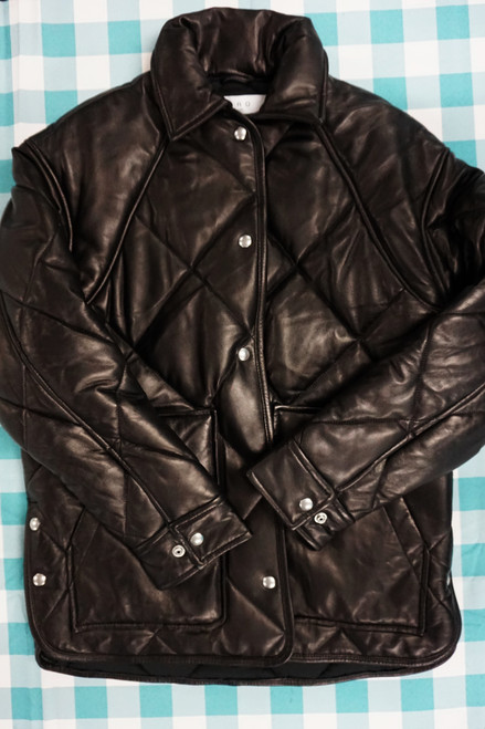 1pc Womens IRO $1,695 100% Lamb Leather Jacket Coat Size 32 #29371F (P-1-4)