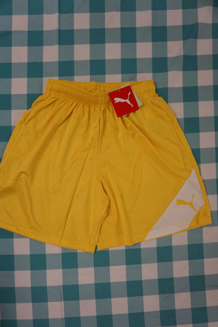 6pc Youth PUMA Shorts Yellow / White LARGE #29641K (Q-3-3)