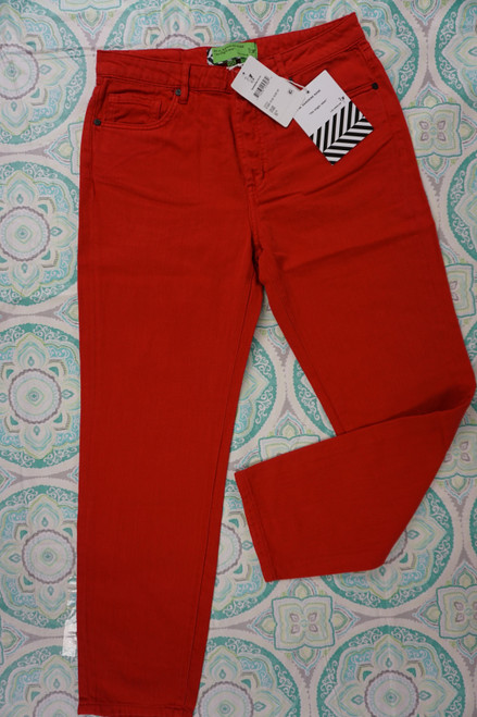 20pc FREE PEOPLE x Sandrine Rose Red Jeans 24 & 25 #29873A (B-8-6)
