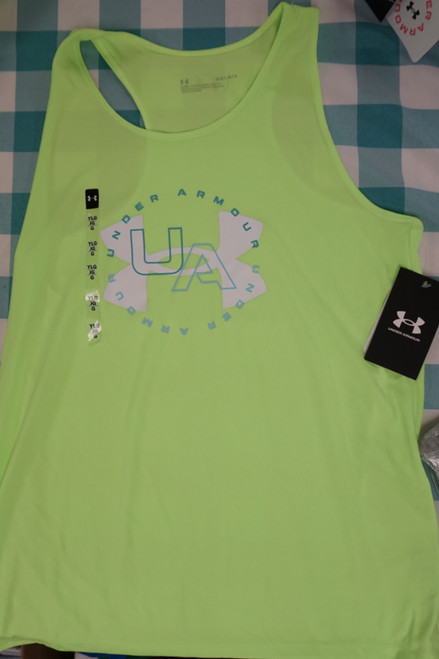 14pc Girls Under Armour Logo Tank Tops Neon DUPLICATES #30079E (W-7-3)