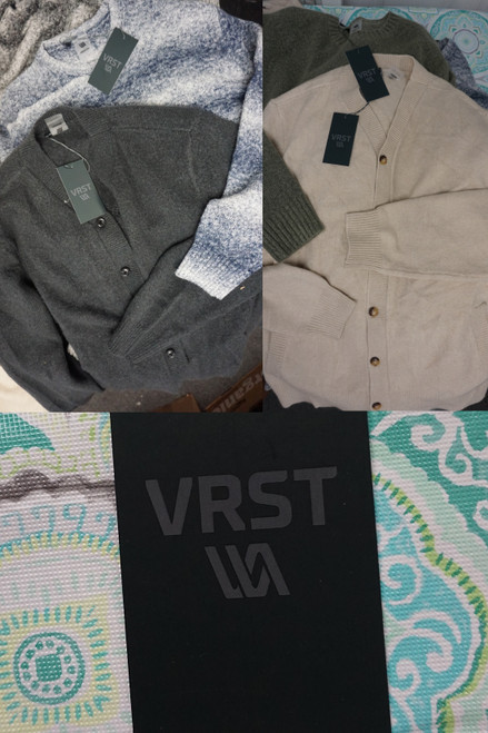 18pc Mens $85 VRST Wool Blend Cardigans & Sweaters #30650Q (K-2-1)