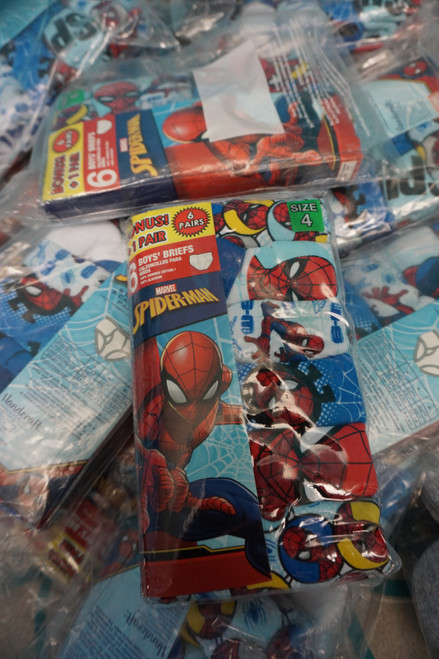 18 SETS = 108pc Boys Spiderman Underwear SIZE 4 OVERSTOCKS #26757u (M-2-2)