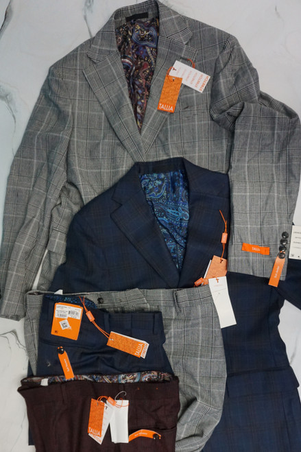 7pc Mens TALLIA Sport Coats / Suit Jackets & Pants #31507R (M-2-5)