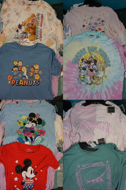 78pc GRAPHIC TEES & Sweatshirts Disney HELLO KITTY MTV Peanuts SNOOPY #32258F (XXYY-1)