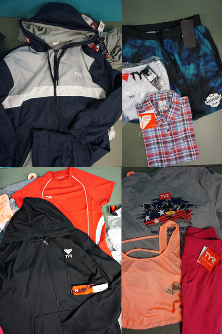 34pc Family TYR Apparel! Jackets COAT Tops SWEATS & More Overstocks #32261G (XX-1-1)