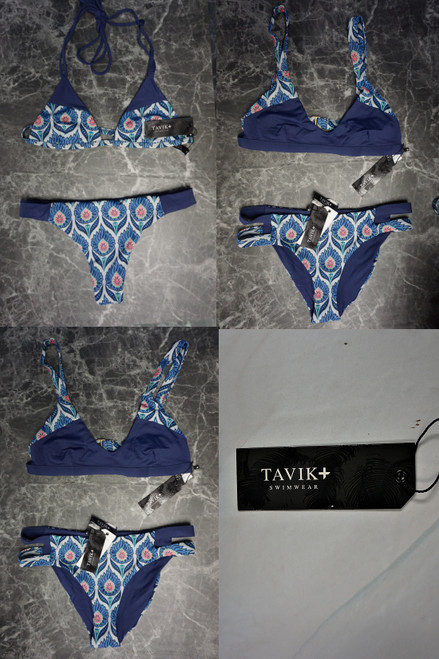 17 SETS = 34pc Womens TAVIK Bikini Sets Blue Paisley Pattern Duplicates OVERSTOCKS #32909J ()