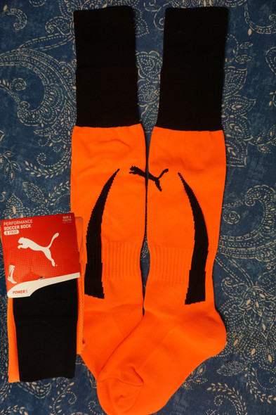 40prs PUMA Kids Socks ORANGE / BLACK Size YOUTH #29522N (E-5-4)