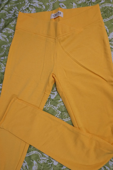 27pc Womens C'EST TOI Leggings YELLOW Overstocks S & L #23305d (V-5-4)
