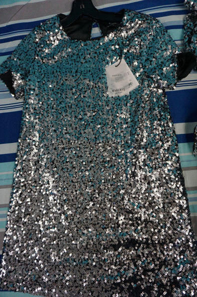 13pc Girls $95 Bardot Silver Sequin Dresses DUPLICATES 14 16 18 #23964v (I-1-2 )