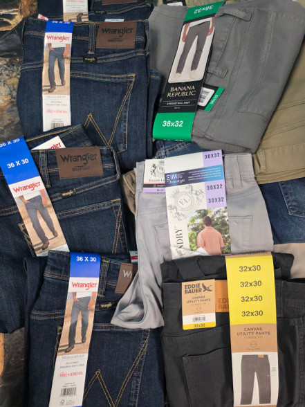 76pc Mens Jeans & Pants STRAUSS Scott Barber CAT Wrangler #36140K (B-15-3)