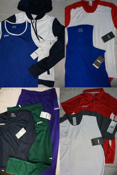 25pc Mens & Womens ASICS Activewear ZIP HOODIES Pants POLOS Tops #29969G (N-2-6)