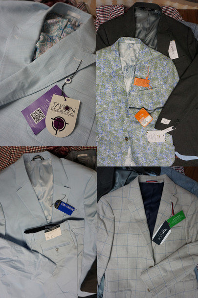8+pc Mens Suit Jackets MONTE HOLLAND TAYION  Hilfiger TALLIA  Nautica #31772J (N-3-3)
