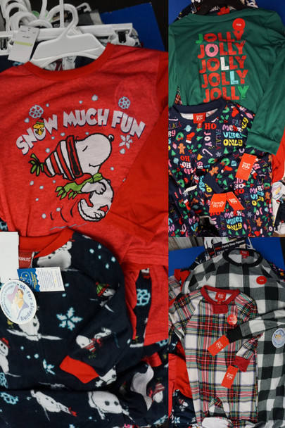 34+pc M*CYS & SNOOPY Kids Christmas Holiday PJ Sets & Sleepers #33007Q (GY-29)