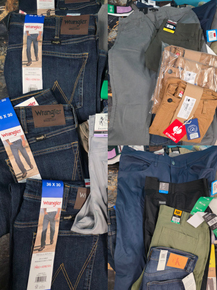 76pc Mens Jeans & Pants STRAUSS Scott Barber CAT Wrangler #36140K (B-15-3)