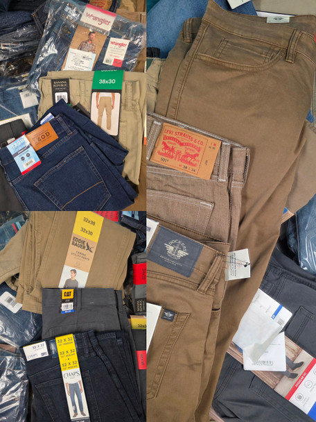 58pc Mens Jeans & Pants LEVIS Izod CAT Eddie Bauer KIRKLAND #36148L (B-13-1)