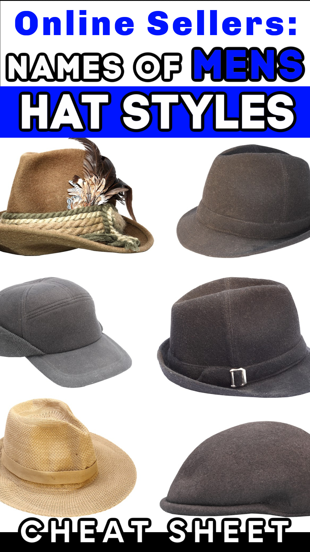 Online Sellers: NAMES of MENS HATS Styles (Cheat Sheet!) - Big Brand ...