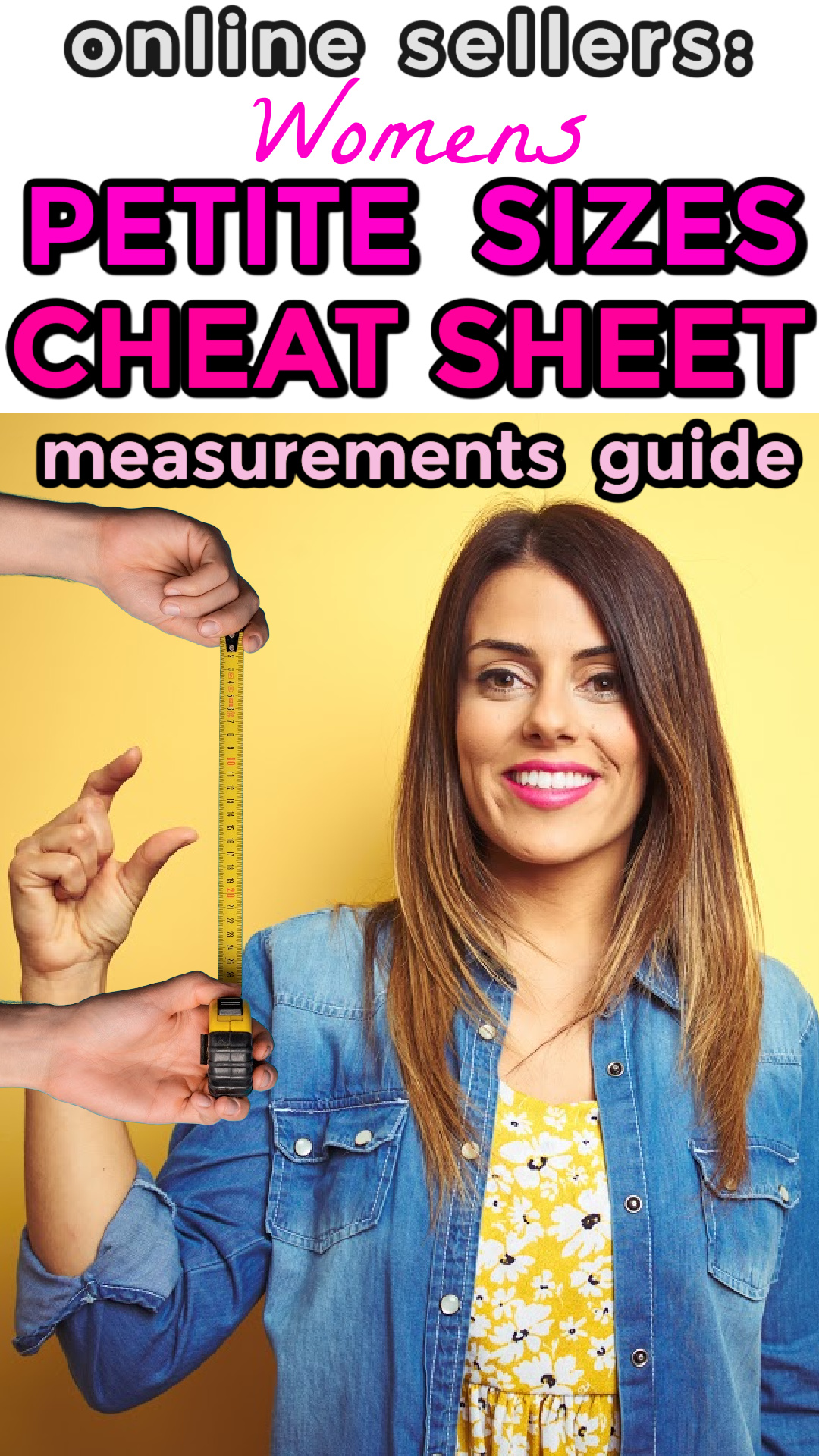 Petite Size Measurements Cheat Sheet Chart - Big Brand Wholesale