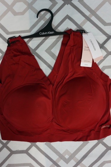 12pc PLUS SIZE Calvin Klein Bras Lined Burgundy DUPLICATES #29462K (V-2-3)