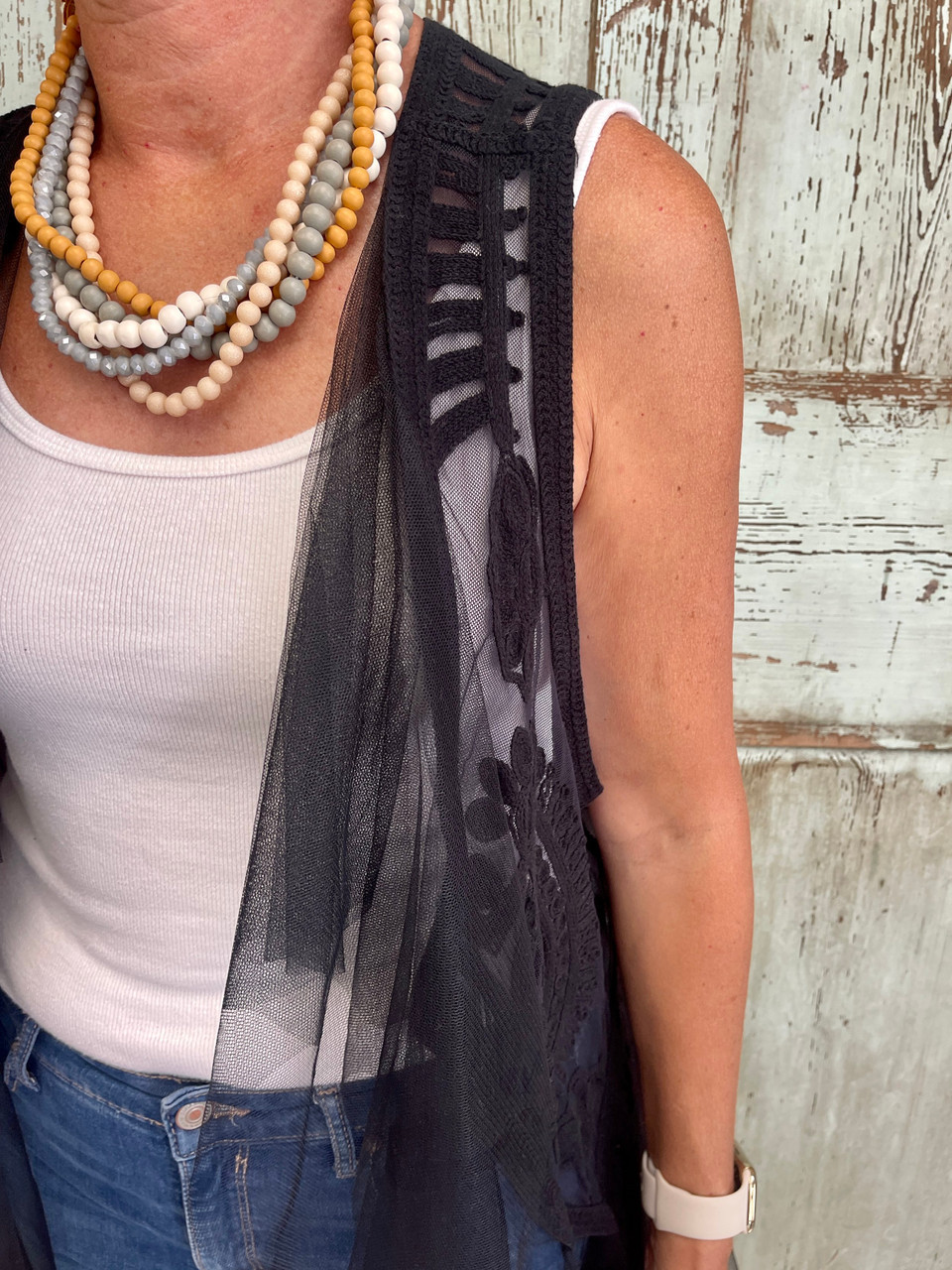 A New Tune Tulle Vest - BLACK - The Shabby Tree