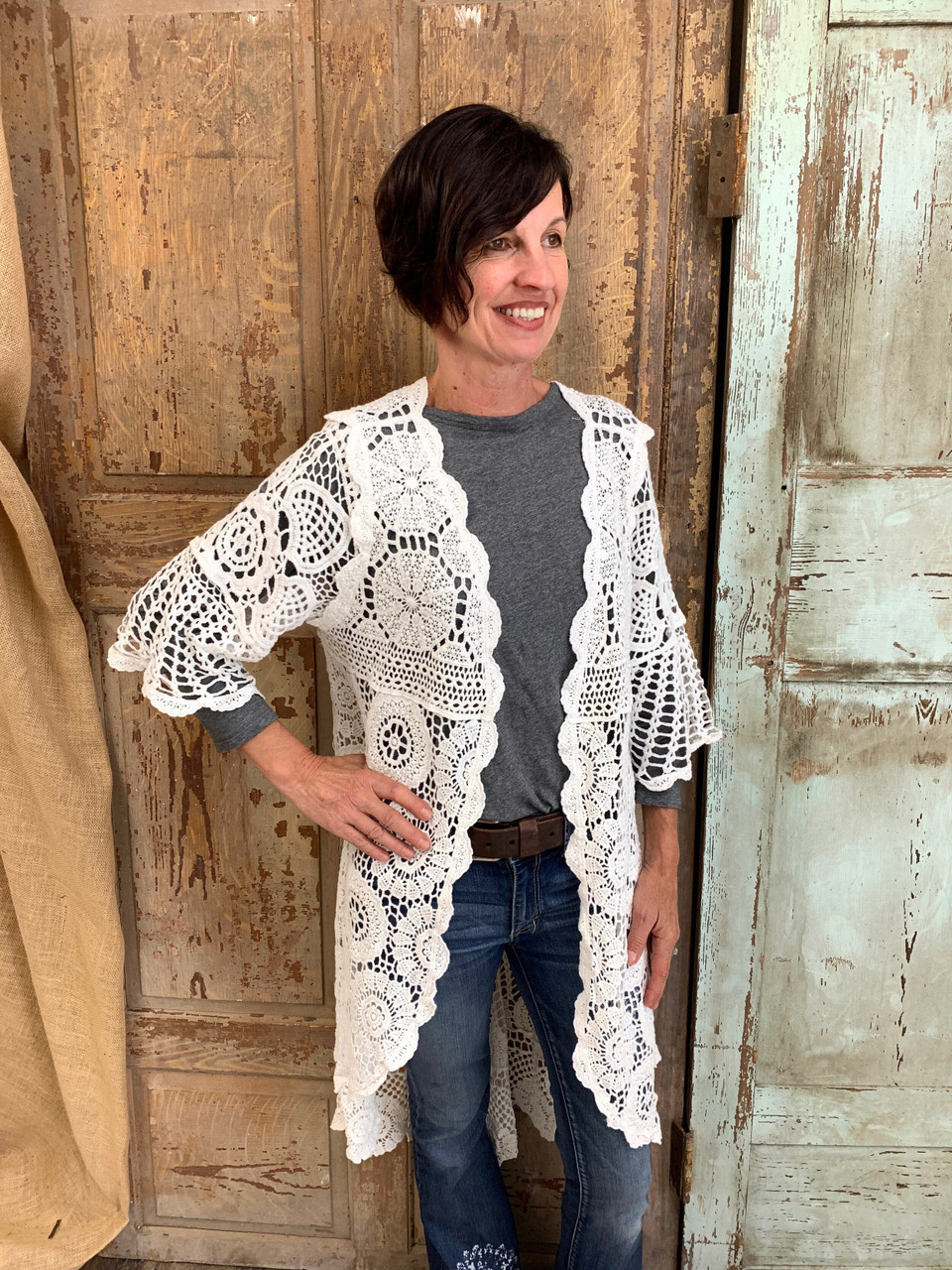 Match Made In Heaven Crochet Cardigan - WHITE - The Shabby Tree