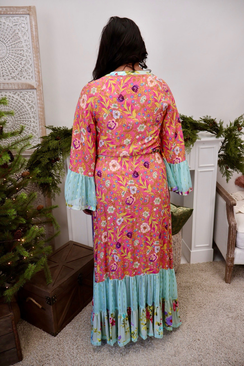 colorful festival dress 70s Colorful Long GYPSY Artist Festival Dress - Renaissance Boho Dress MAQ